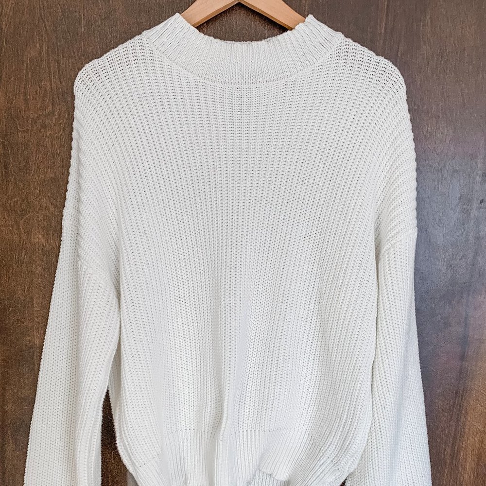 White Bell Sleeve Sweater